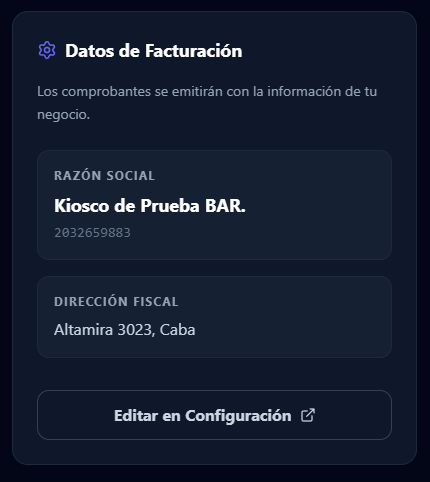 Datos de Facturación